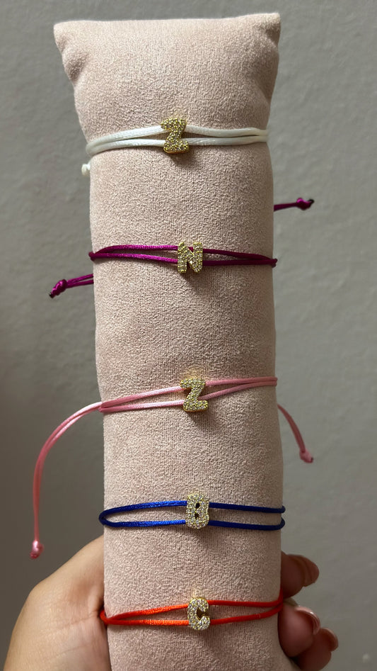 Initial- Satin Bracelet (hilo finito)